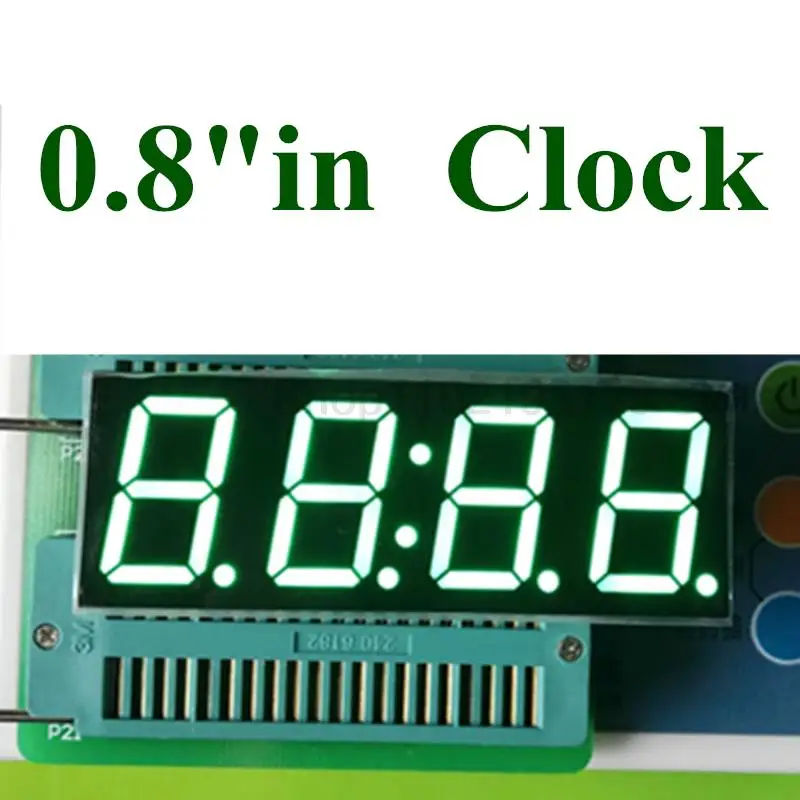 

0.8 Inch 7 Segment 4 Digit Super green 0.8" 0.8in Clock TIME LED Display Common cathode