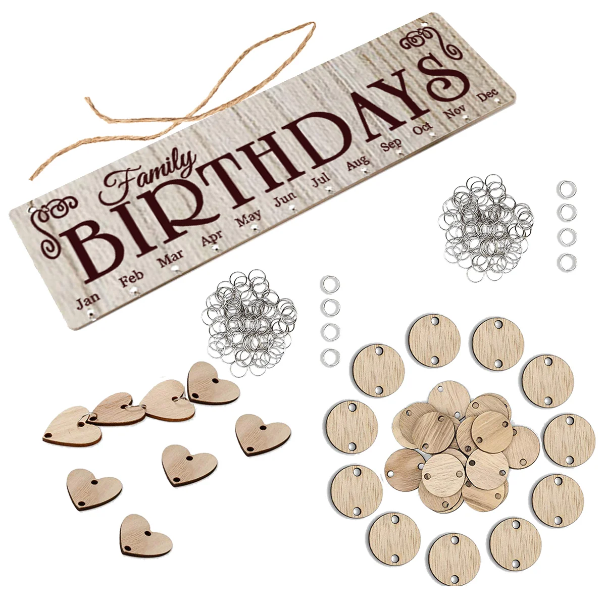 

Happy Birthday Gifts Reminder Board Label Wooden Calendar Hanging Bamboo Home Deocr