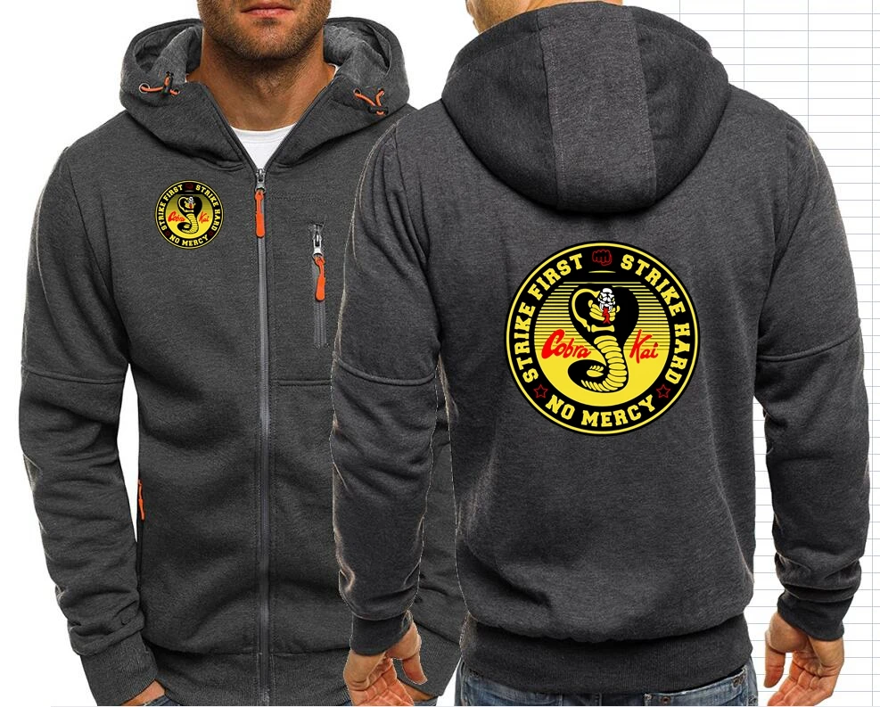 Куртка мужская с капюшоном на молнии 3D эффектом