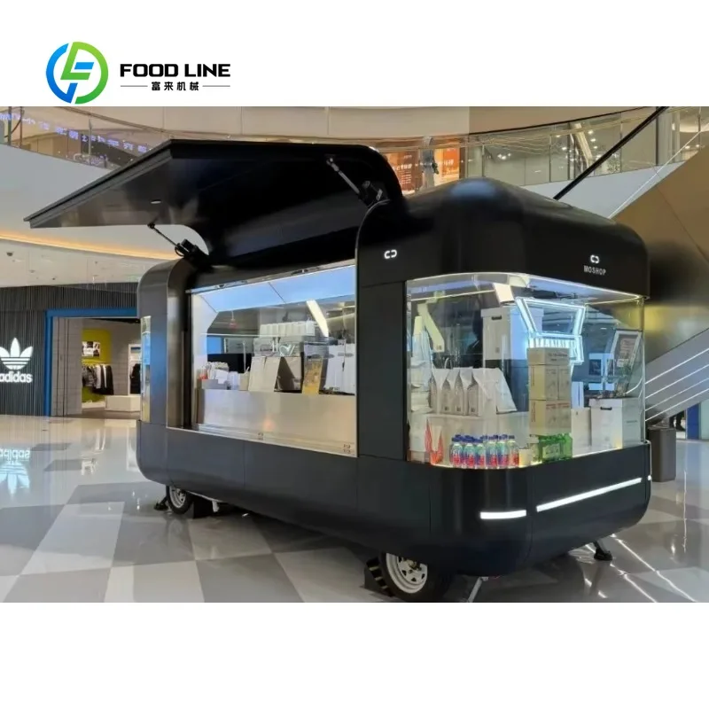 Фото Qingfeng Food Truck Многофункциональная мобильная тележка для закусок из нержавеющей стали Водонепроницаемая уличная уличная горячая распродажа Модель по индивидуальному заказу №2