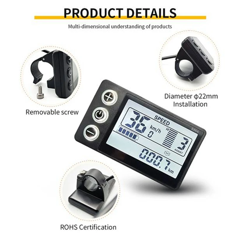 24 В 36 48 60 Водонепроницаемый ЖК-дисплей S866 Панель управления приборной панелью