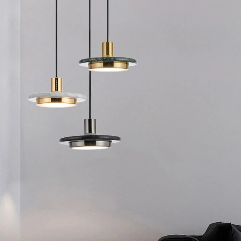 

Creative Marble Dinning Room Pendant Light Kitchen Hanging Lamp Nordic Art Deco Living Room Loft Chandelier LED Lighting Fixture