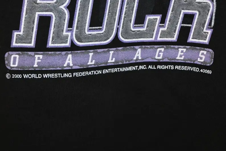 Y2K WWF Dwayne Johnson The Rock of All Ages Wrestling Deadstock футболка большая