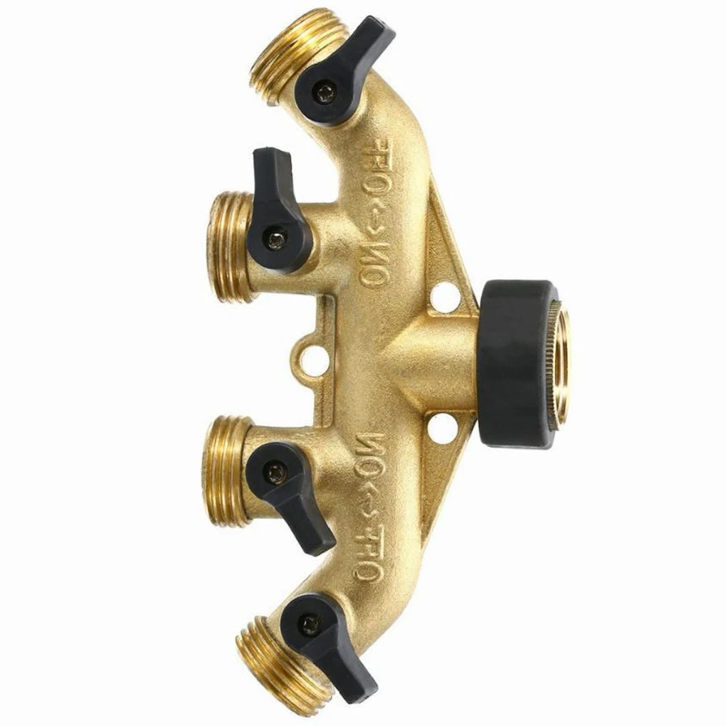 

4-сторонний латунный пластиковый разветвитель для садового шланга разводной соединитель для наружного крана и смесителя делитель воды