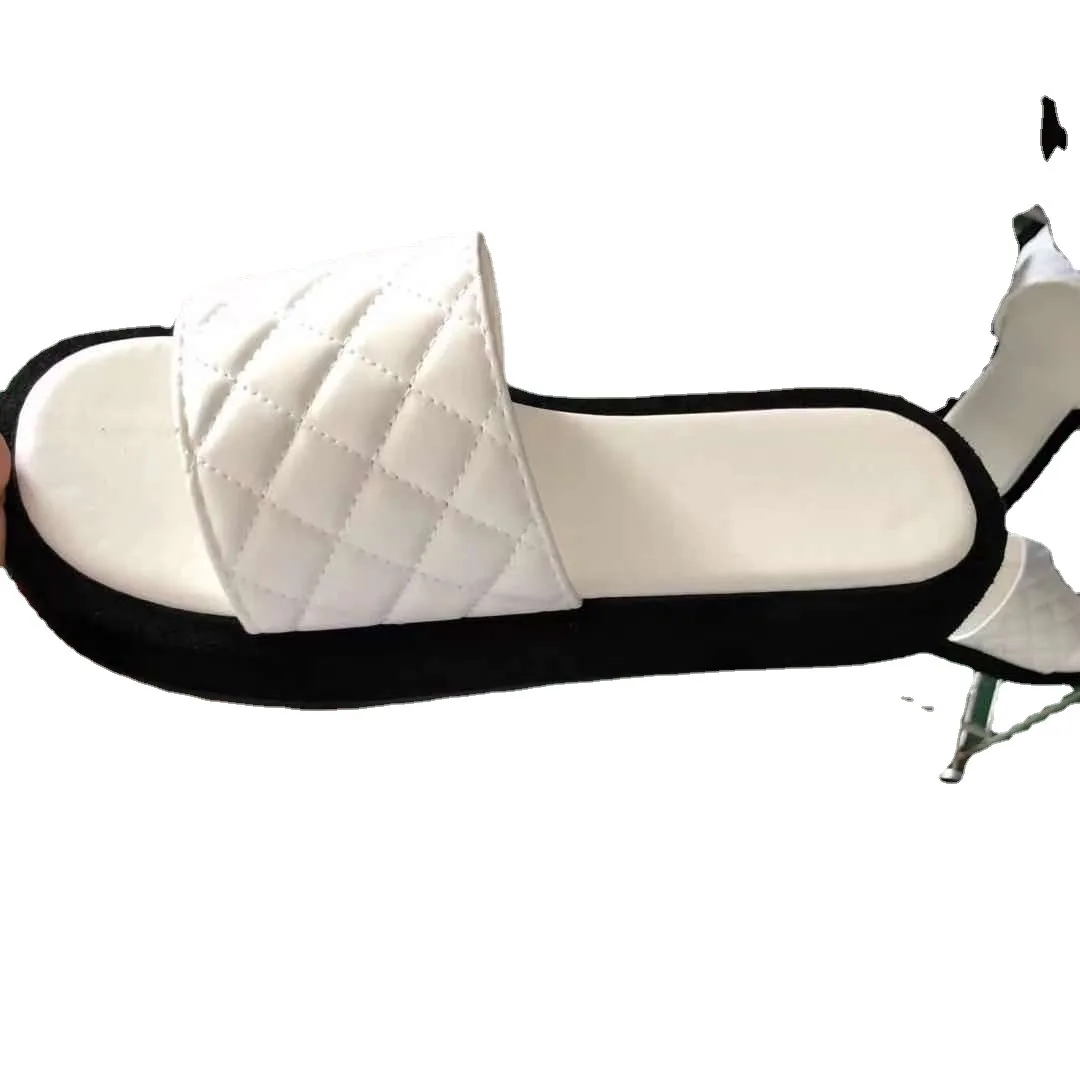 2023 Summer New Large Size Thick Bottom Round Toe Slippers Women's European and American Casual Women's Shoes