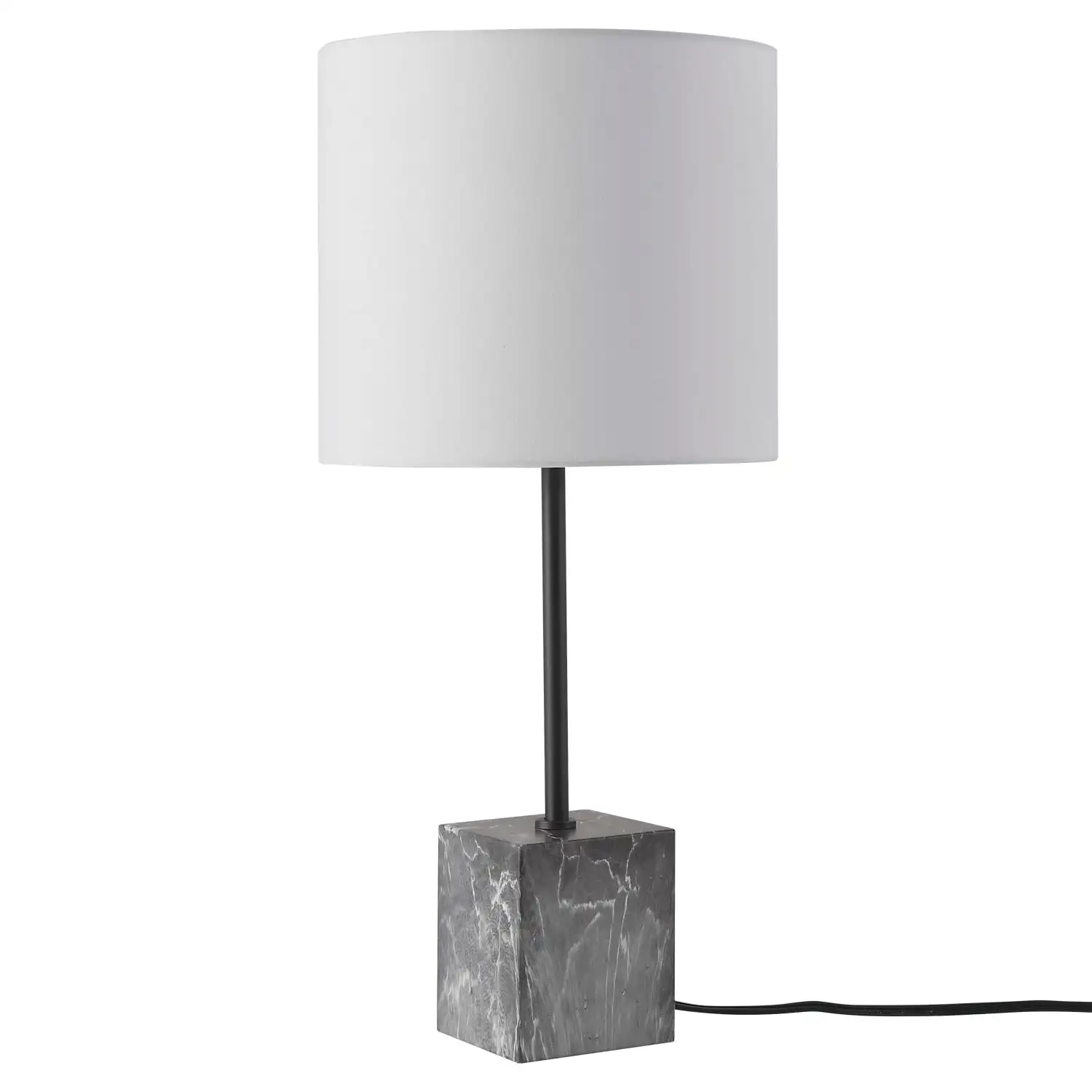 

22" Modern Glam White Table Lamp with Drum
