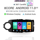 Автомобильный мультимедийный видеоплеер 2DIN на Android 360 с камерой 11,0 для Toyota Yaris 2012 2013 20014 2015 2016 2017 8 + 128G GPS Радио стерео