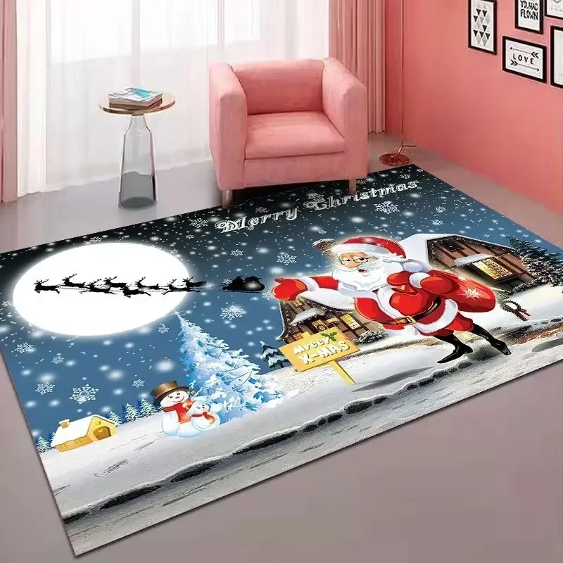 Рождественский ковер для гостиной украшения дома большие коврики Санта-Клаус
