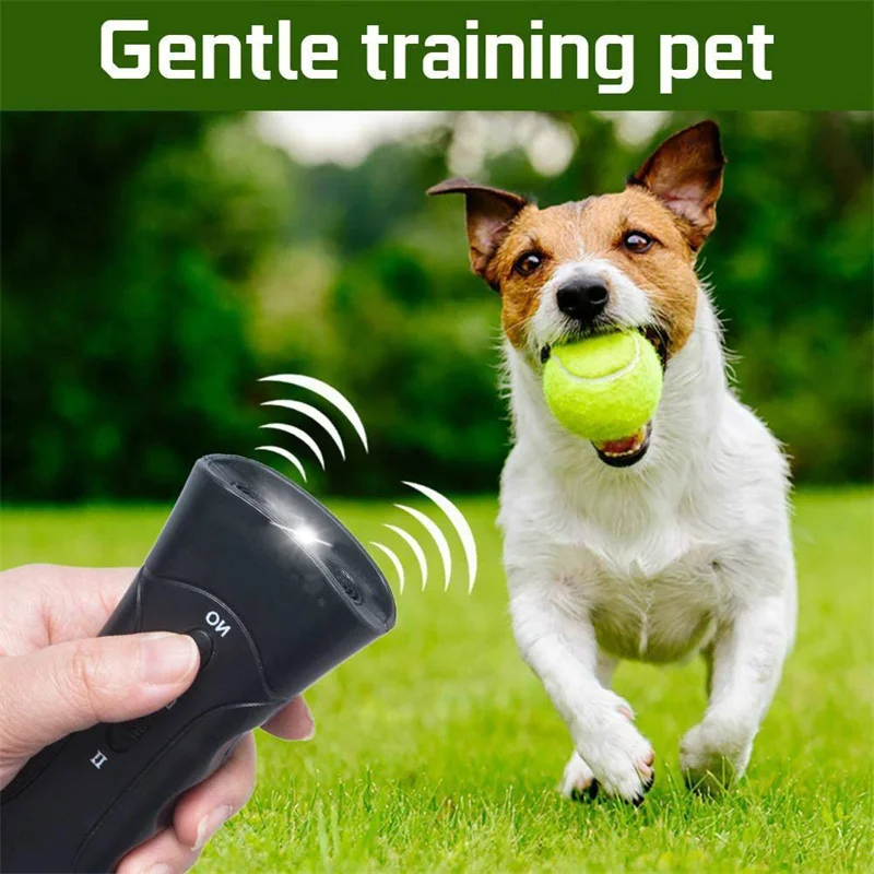 

Dog Repeller Device Anti Barking Training Stop Bark Outdoor LED Ultrasonic Dog Training Repellents with Flash Light Dog Training