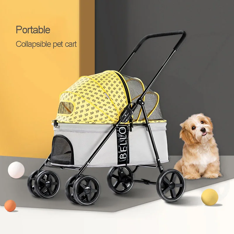 

Pet Stroller Foldable Portable Dog Cart for Teddy Corgi Chihuahua Cat Transportation Carrier Dog Strollers Cat Carrier Outdoor P