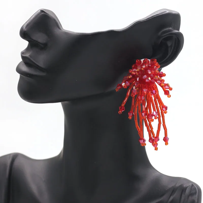 Женские серьги с кисточками и искусственным жемчугом