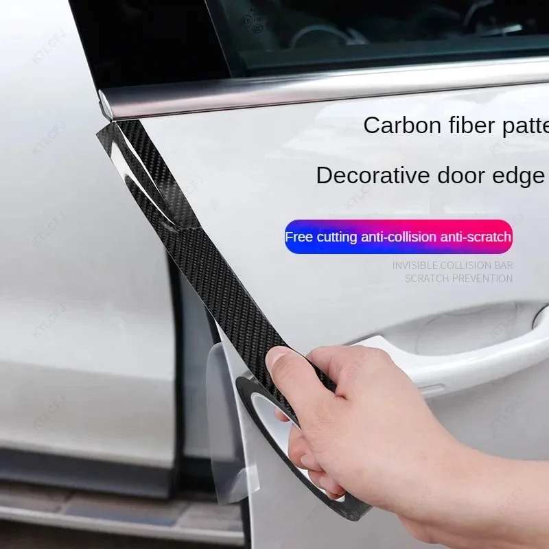 Ширина 3/5/7/10 см защитная полоса из углеродного волокна наклейка авто бампер