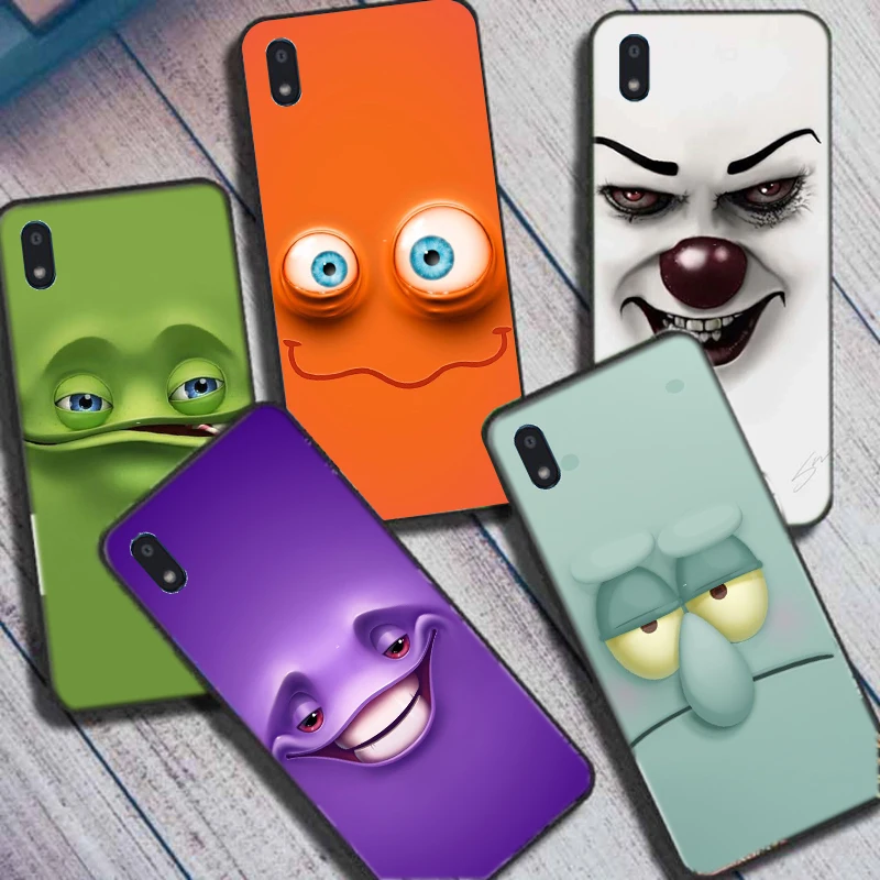 Чехол с забавным лицом для LG K20 2019, силиконовый чехол из ТПУ с рисунком чехол для телефона, чехол для LG K20 2019, черный защитный чехол