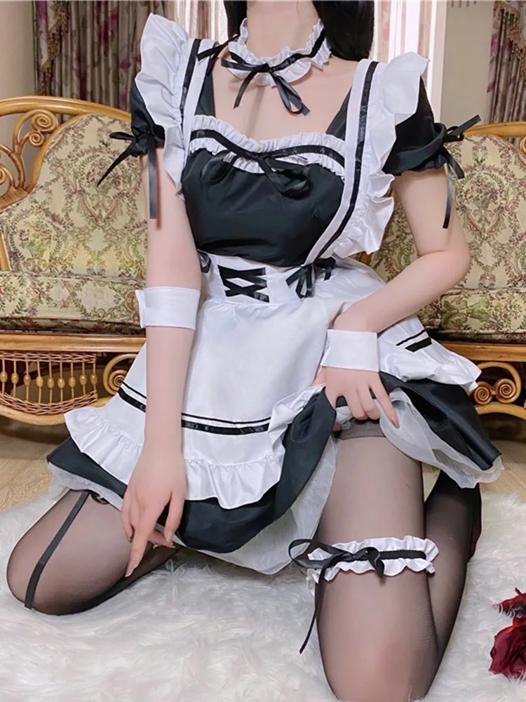 

Halloween Maid Dress Cos Uniform Lovely Girl Student Lolita Sweet Style Cafe Princess Dresses Harajuku Kawaii Dress Maid Cospaly