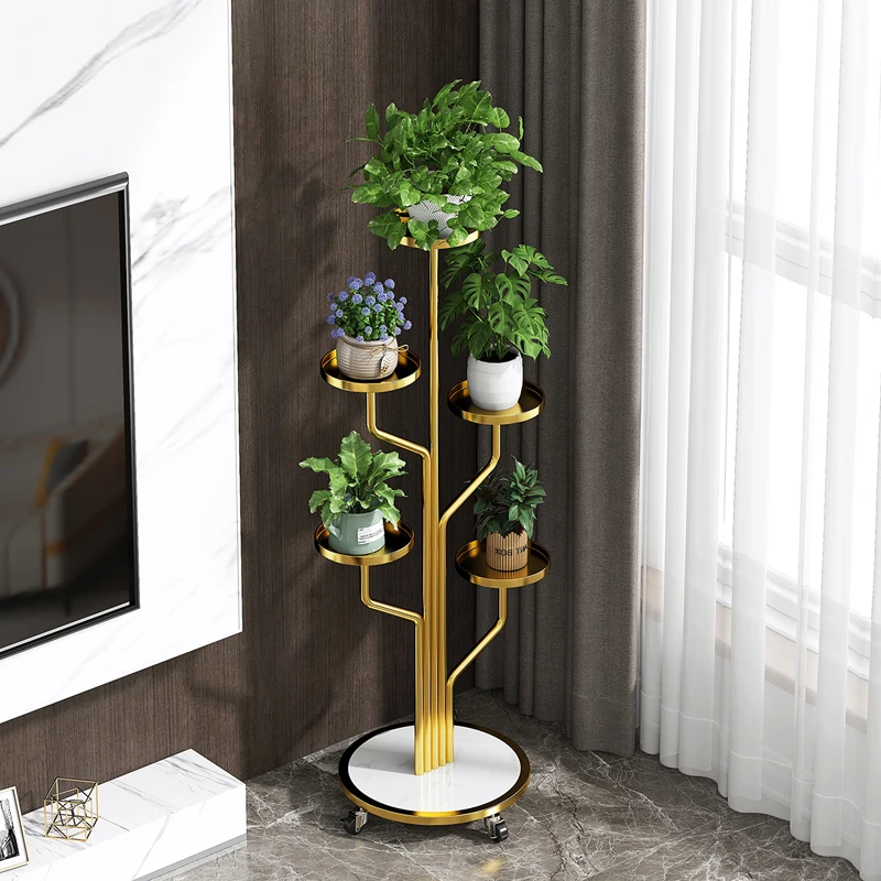 

Современная демонстрационная полка для растений, высококачественная металлическая гостиная, роскошная подставка для растений, Скандинавская мебель для золотых растений