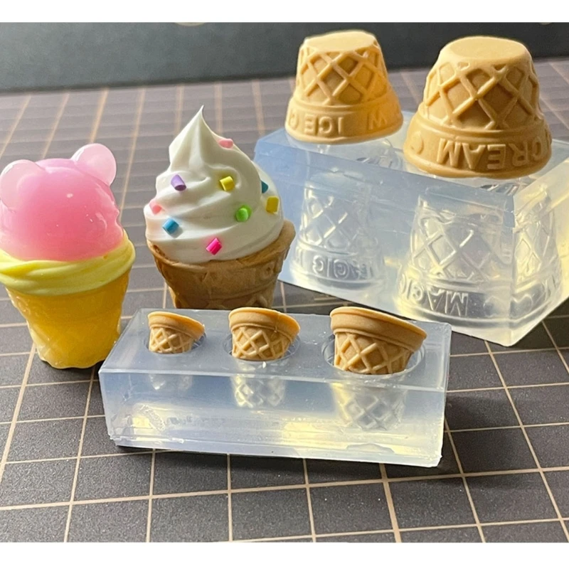 

Epoxy Resin Moulds Resin Ornaments Molds Ice Cream Cone Shape Resin Casting Mould Silicone Material DIY Hand-Making Tool