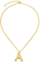 chainspro bamboo initial necklace with chain 14inch5cm adjustable women necklace for layering18k gold plated cp902