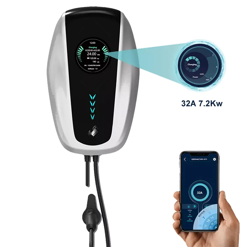 

App Electric Car Charger Type 2 Ev Charger Wallbox Ac Electric Vehicle Charging Pile 7kw 11kw 22kw Ev Charging Stations