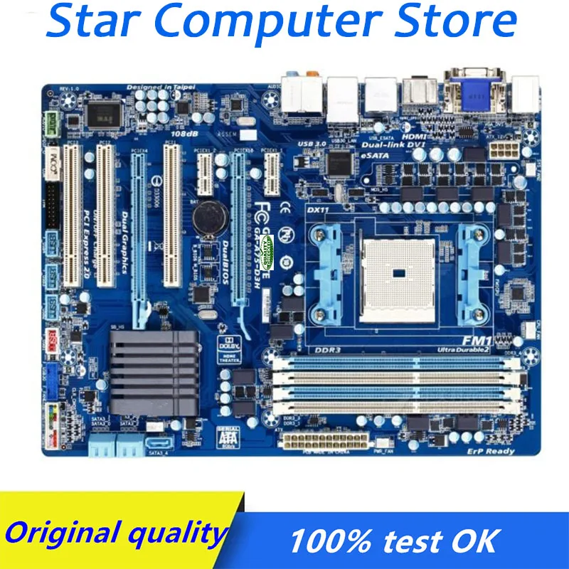 

For Gigabyte GA-A75-D3H A75-D3H Computer USB3.0 SATAII Motherboard FM1 DDR3 A75 SATA3 Desktop Mainboard Used