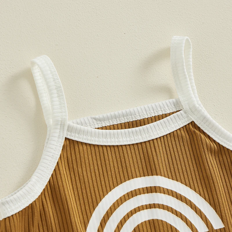 Летняя одежда для маленьких девочек и мальчиков 2 шт. ребристая майка без рукавов