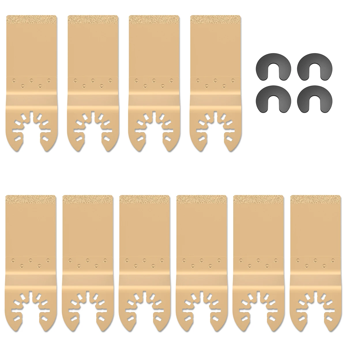

10Pcs Multi-Function Blades Diamond Grit Oscillating Saw Blades Quick Release Swing Blades Renovator Power Tools Accessories