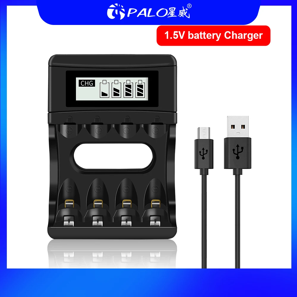 

CITYORK 4 slots LCD Indicator Charger 2A 3A Li-ion Battery charger for 1.5V AA/AAA Lithium Rechargeable Battery Smart Charger