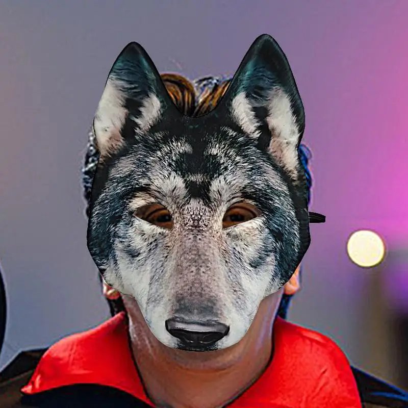 Волчья взрослая маска страшная животные животных Марди Гра Маскарадная для
