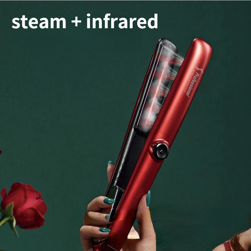 High Quality Automatic Steam Infrared Hair Straightener Curling Stick Hair Care Hair Straightening Dual-purpose Steam Flat Iron