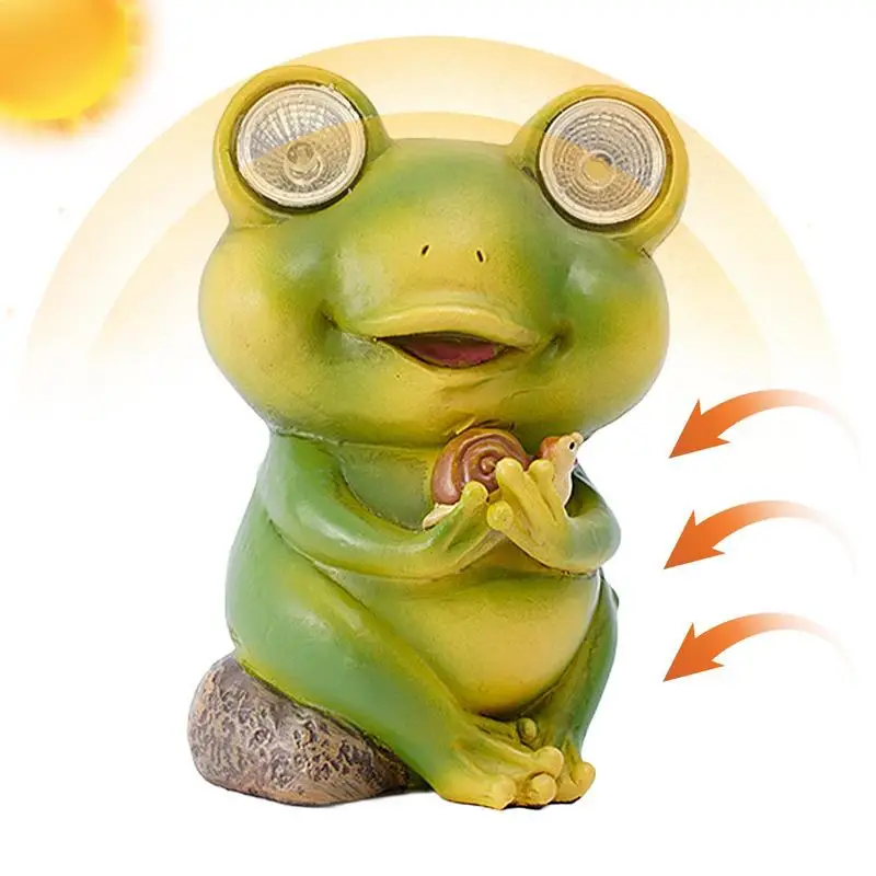 

Solar Frog Lamp Cute Frog Figurine Solar Light For Garden Decor Outdoor Ornament Frog Solar Lights Outdoor Decorative Tabletop