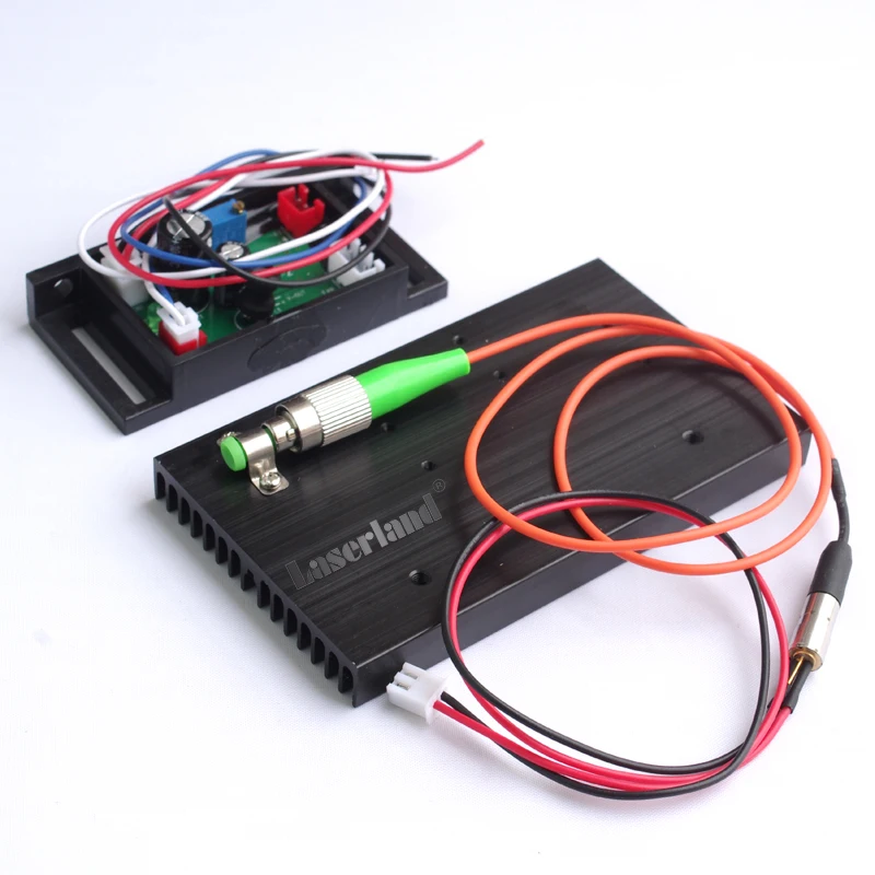 

450nm 200mw pigtail 105um Blue Fiber Laser Module 12VDC with focal lens