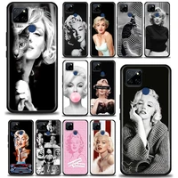 sexy women marilyn monroe for realme c1 c2 c21y c25 c12 case silicone back cover phone case for oppo realme gt 5g gt2 neo2 coque