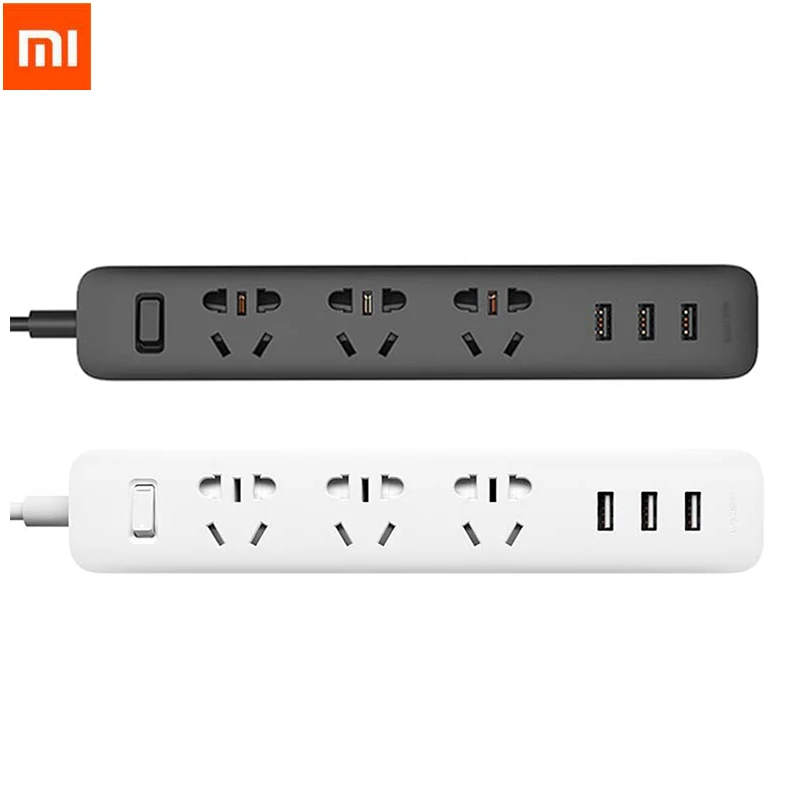 

Original XiaoMi 3 USB 3 Port Fast Charging 2.1A USB Smart Power Socket Power strip charger Portable Strip Plug Adapter For Phone