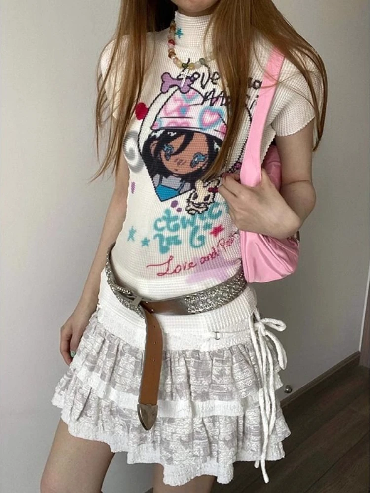 HOUZHOU женские футболки с героями мультфильмов полиэстер