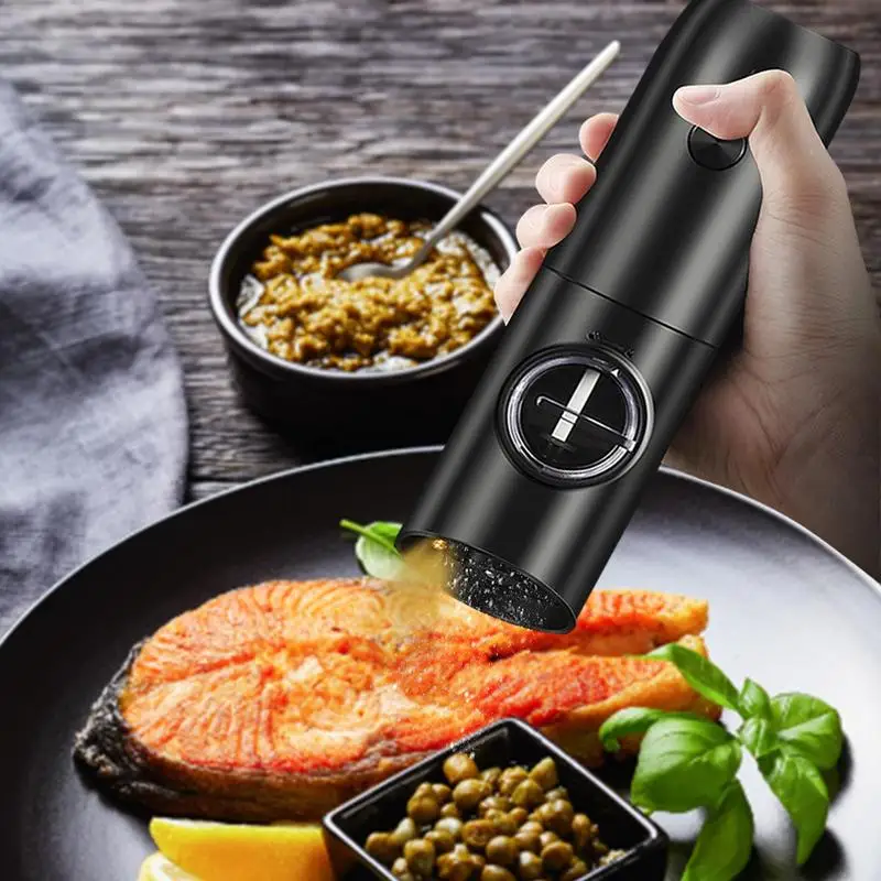 Электрическая автоматическая мельница для перца и соли со светодиодный