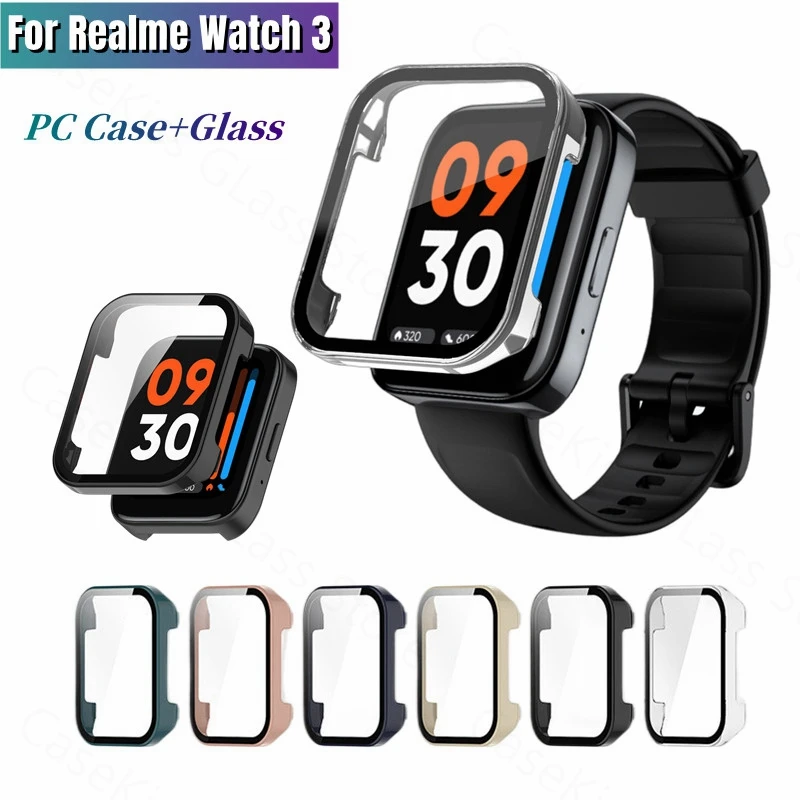 

Защитный чехол для Realme Watch 3 2 Pro, защита экрана из закаленного стекла, бампер из поликарбоната для смарт-часов, защитный чехол, ультратонкий
