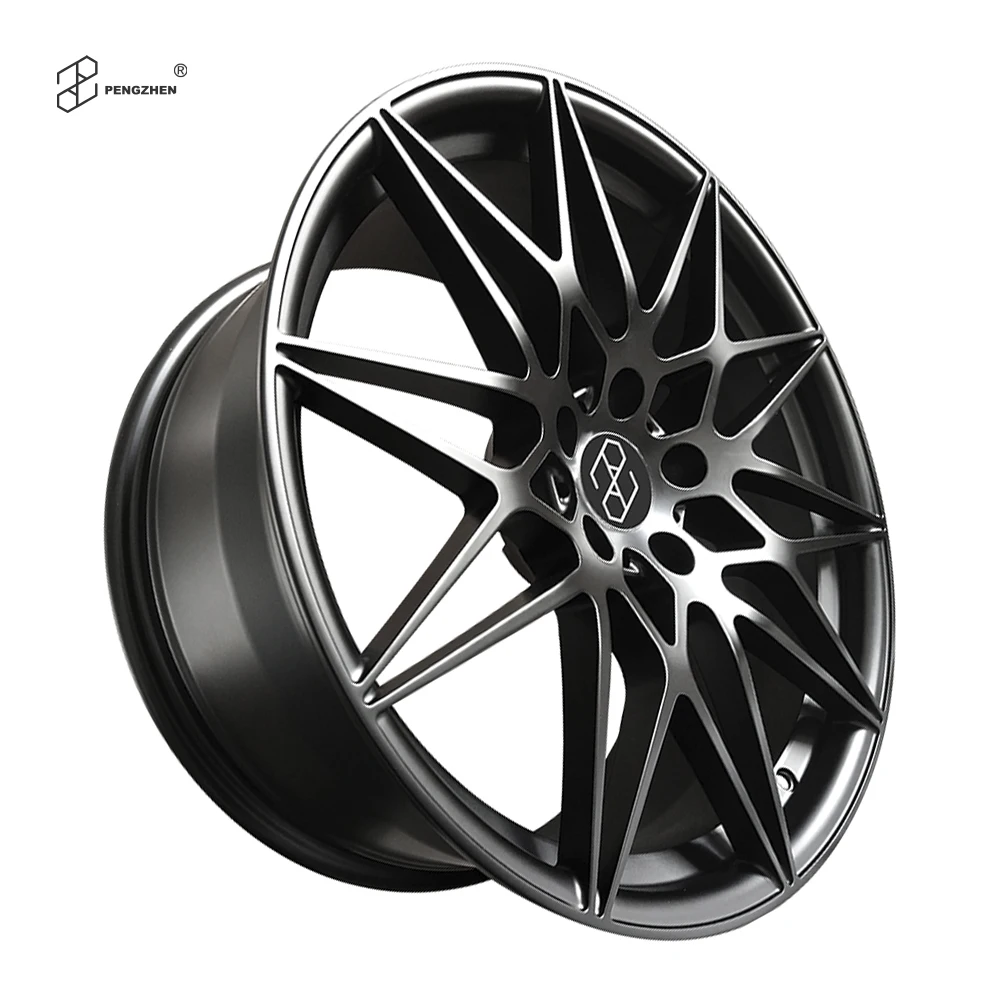 Фото Новые 20-дюймовые кованые диски Custom для BMW 5 серии, популярные, матово-черные, с множеством спиц, 5x120, вылет 40 мм, ширина обода 98 мм. №2