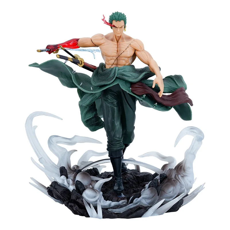 

28CM Anime One Piece Figure Zoros Sculpture New World Wano Country Roronoa Zoros Action Figure Collection Model for Kids Gift
