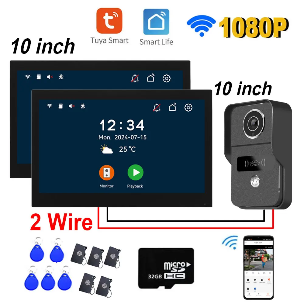 

HSmart HD 2-проводной видеодомофон 10 дюймов