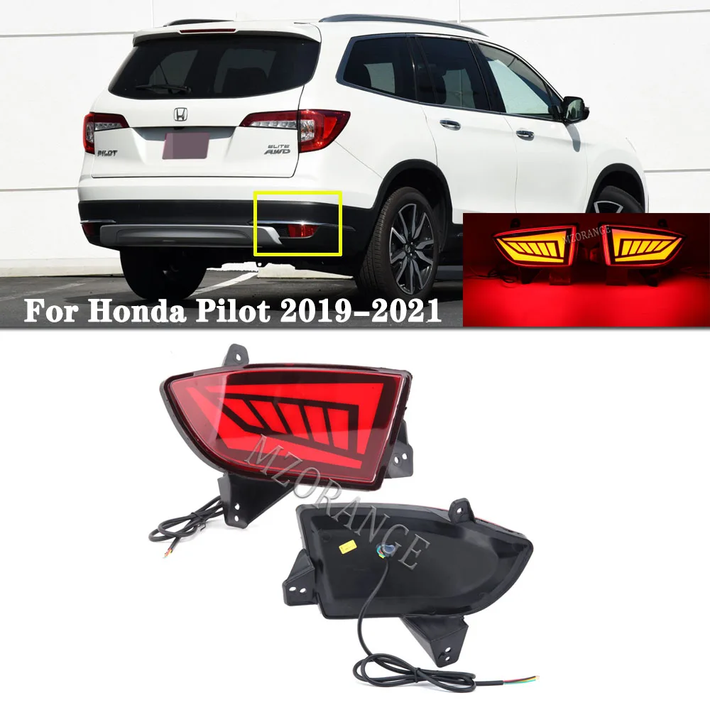 

Rear Brake Light For Honda Pilot 2019 2020 2021 LED Tail Driving Signal Warning Reflector Fog Lamp Car Accessories 3 Function