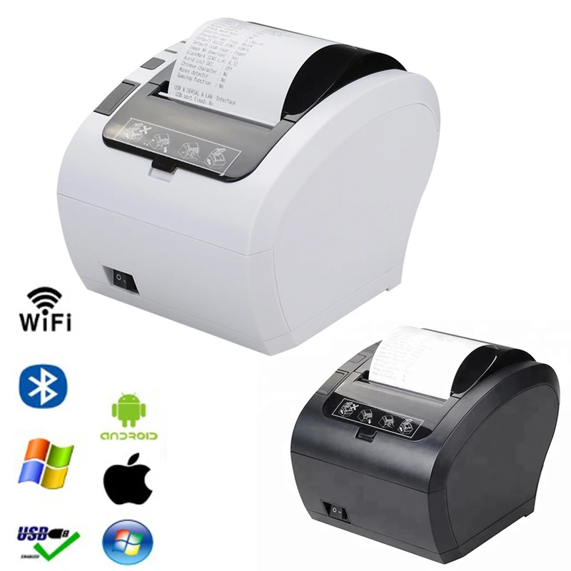 

80mm Auto Cutter Thermal Receipt Printer POS Printer with Usb Ethernet Bluetoot WIFI RS232 for Hotel/Kitchen/Restaurant