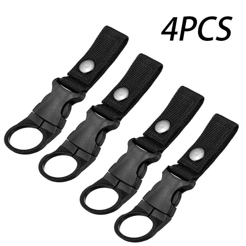 4PCS Webbing Buckle Hook Water Bottle Holder Clip Outdoor Camping Hiking Nylon Webbing Buckle Carabiner Belt Backpack Hanger
