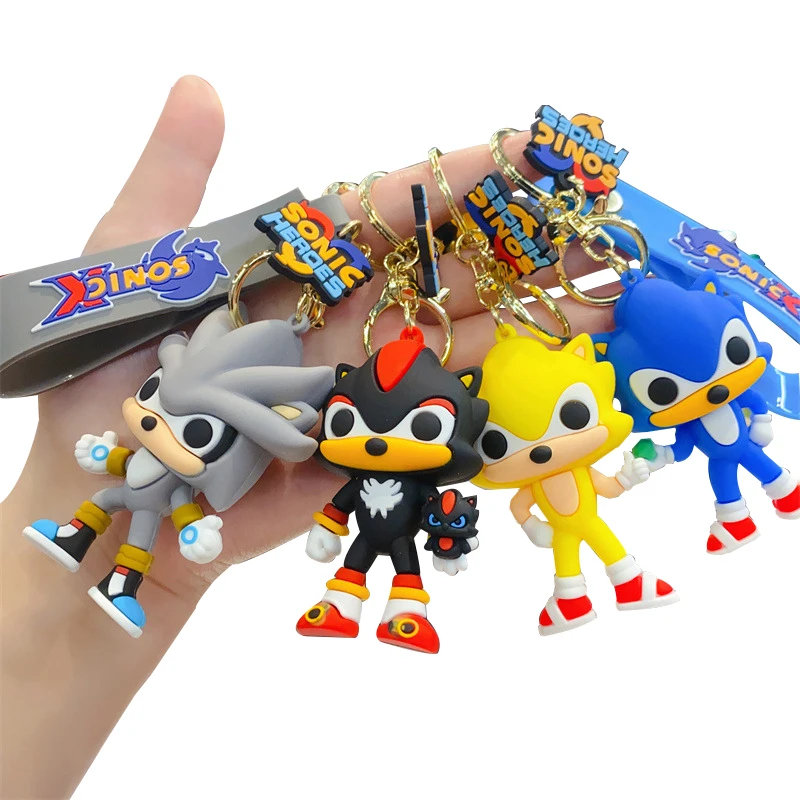 

Sonic The Hedgehog Keychain Anime Tails Keyring Shadow Pendant Bag Car Key Chain Girls Couples Backpack Decor Peripheral Product