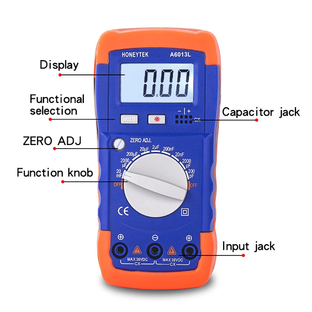 Mini Digital Capacitor Tester Meter LCD Backlight Display 20mF To 200pF Smart Capacitance Multitester Ships From RUssia China |