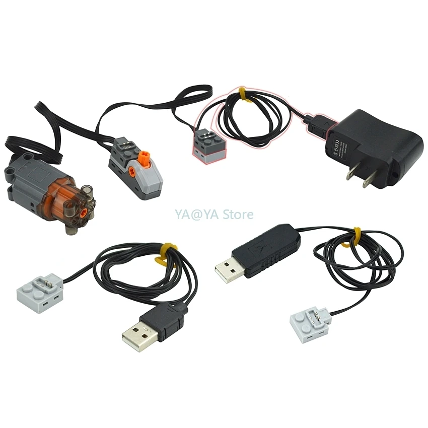 

Technical Parts New 9686 Power Fuction Group Power USB cabe 8883 Motor Power Supply cabe For train 15039 15036 15012 DIY Toys