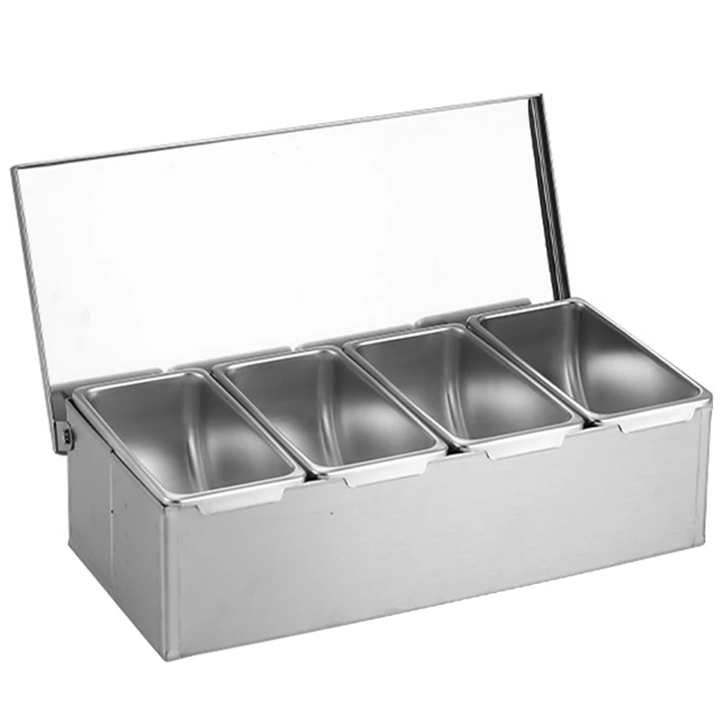 

Spice Container Set Stainless Steel Spice Box Spice Jar Spice Rack Seasoning Square With Lid