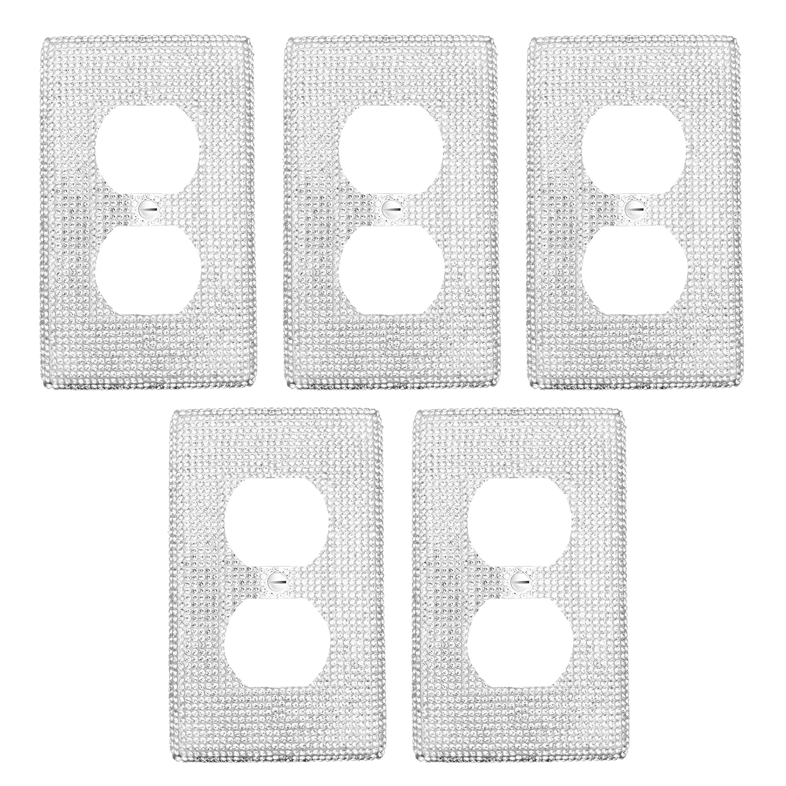 

5pcs Light Switch Cover Bedroom Accessories Durable Elegant Waterproof With Rhinestone Universal Socket Protective Home Office