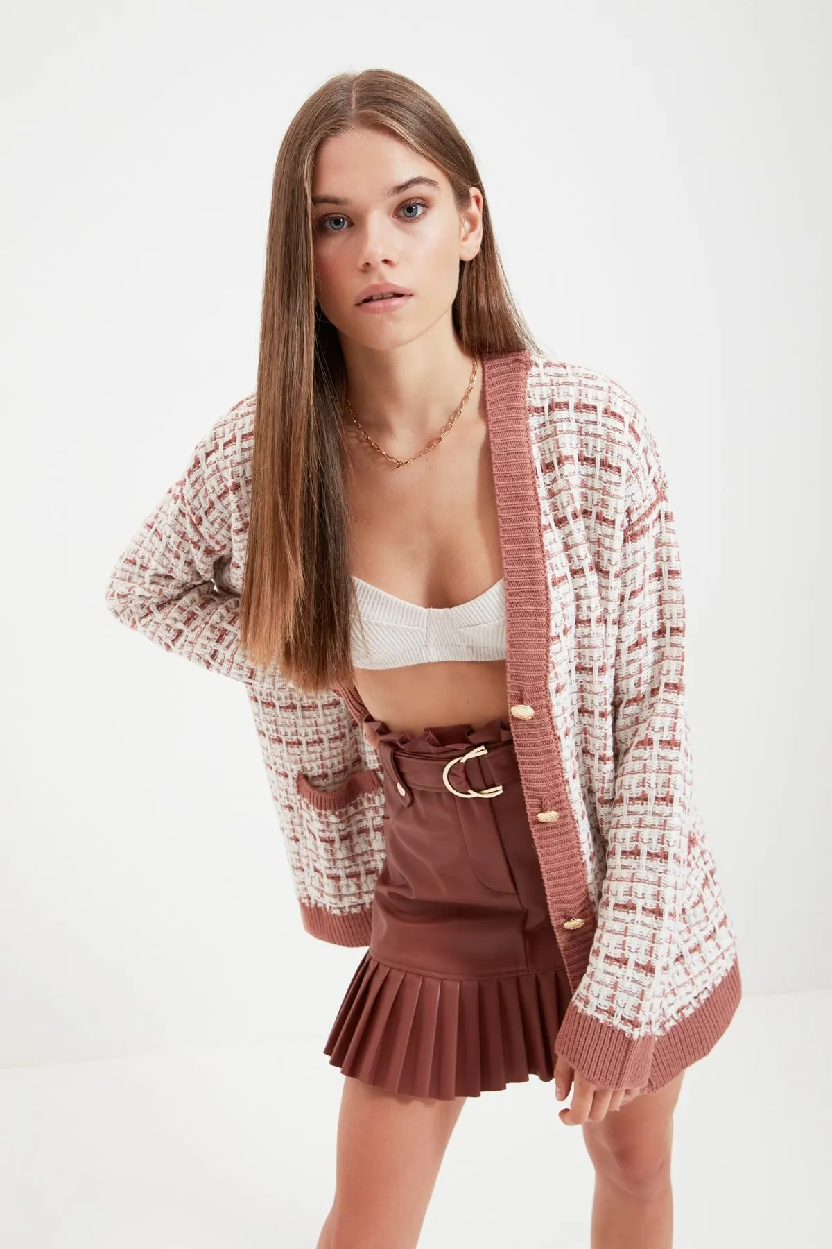 

Женский кардиган, свитер, спортивная одежда с карманами роз, повседневный вязаный качественный модный кардиган, свитеры, свободный свитер, ...