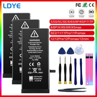 ldye battery for iphone 6s 6 7 8 plus x xr xs max replacement bateria for iphone se 2016 se2 2020 5s 5c 5 11 pro max battery