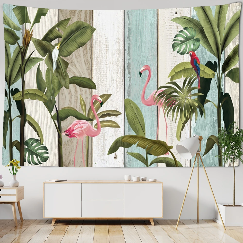 Настенный гобелен с растениями на деревянной доске настенный Подвесной Гобелен