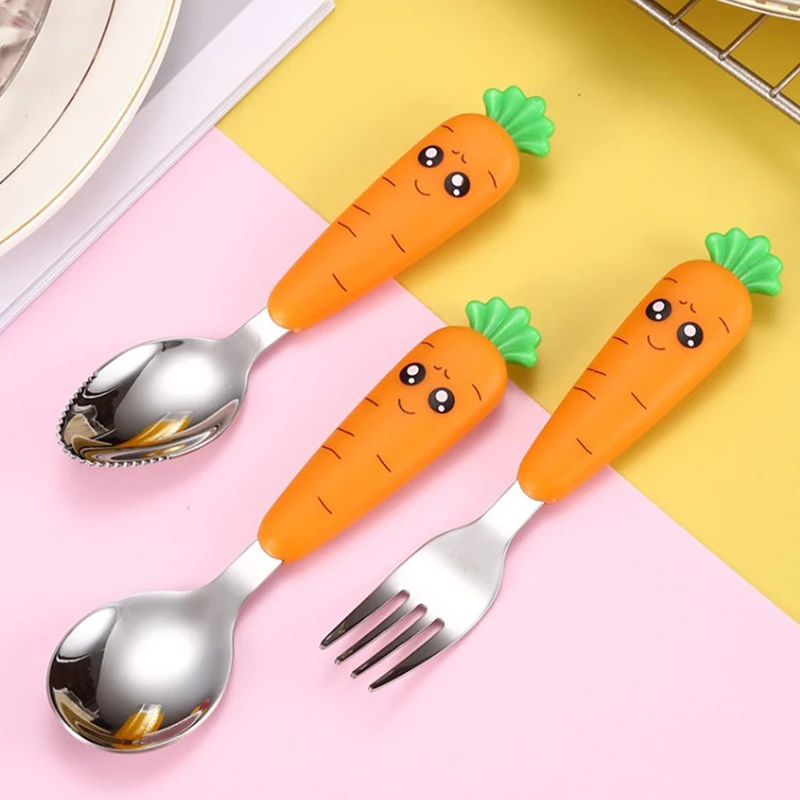 

1 шт., детская вилка-ложка из нержавеющей стали